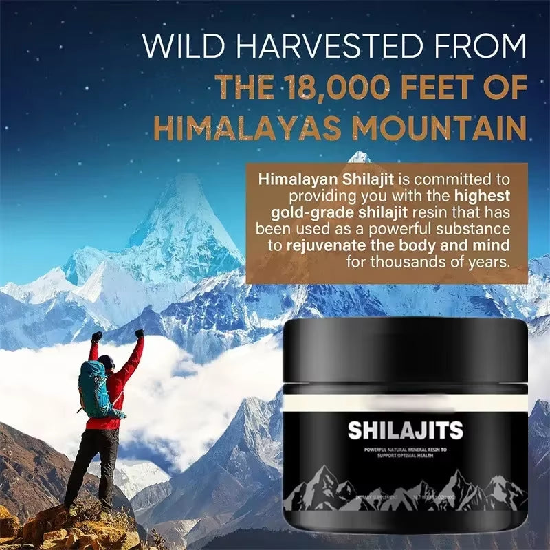 1000Mg Pure Shilajit Resin Mineral Supplements Himalaya Original with 85+ Trace Minerals Fulvic Acid for Beauty Health Wholesale