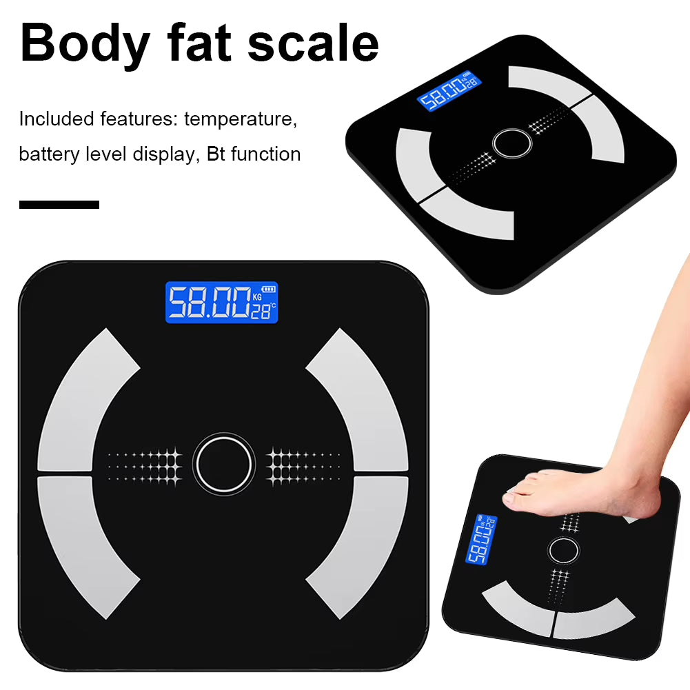 Electronic Scale for Body Body Composition Analyzer Bluetooth-Compatible Fat BMI BMR Muscle Mass Wireless Digital Bathroom Scale