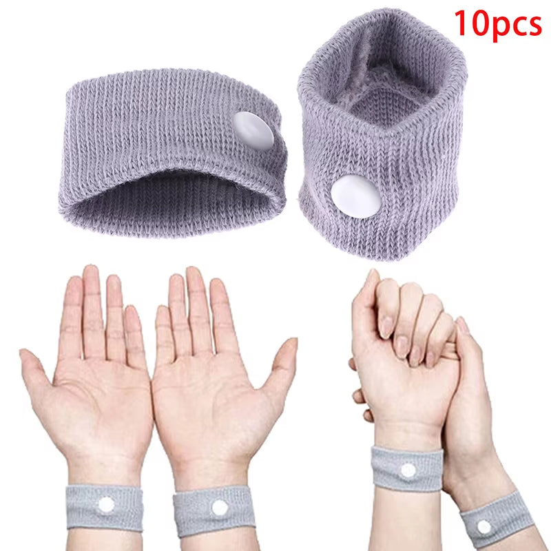10Pcs/Lot Sports Safety Wristbands Wrist Support Carsickness Seasick anti Motion Sickness Wrist Bands anti Nausea Wristbands